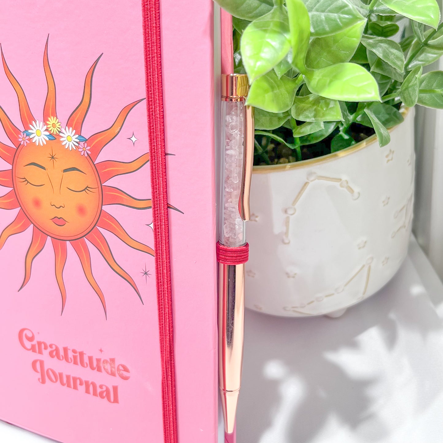 The Sun Gratitude Journal with Rose Quartz Pen