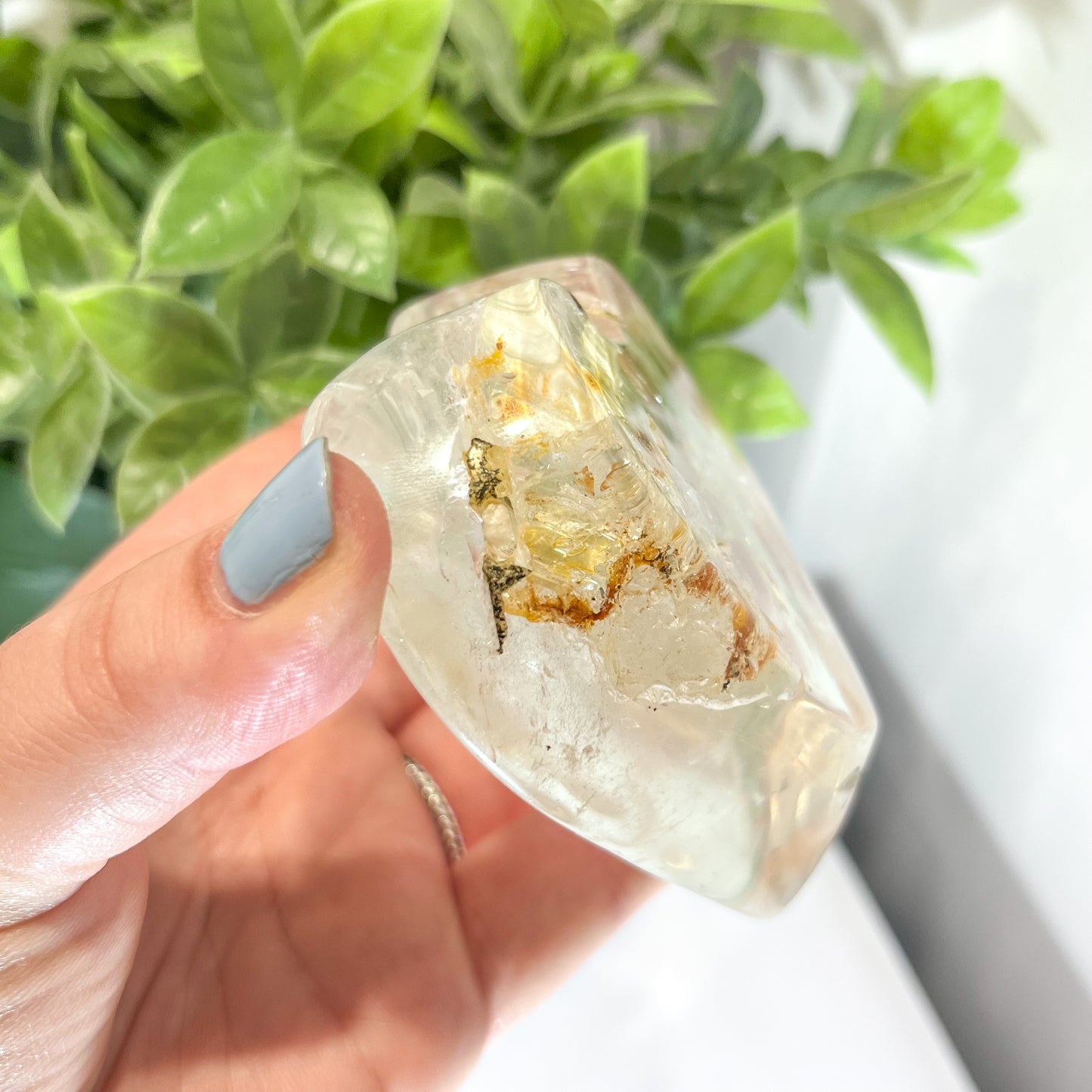 Clear Quartz and Golden Healer Heart Bowl