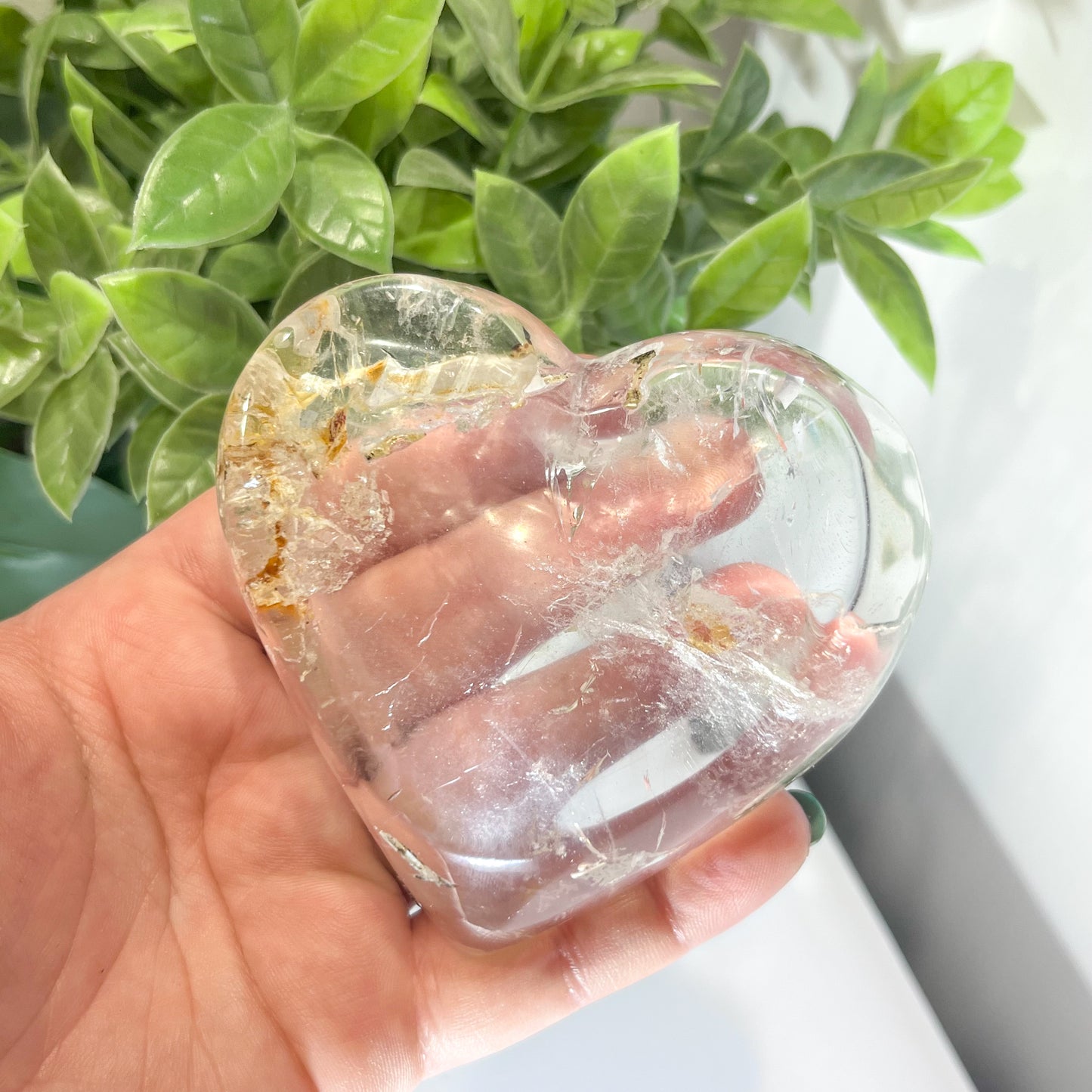 Clear Quartz and Golden Healer Heart Bowl