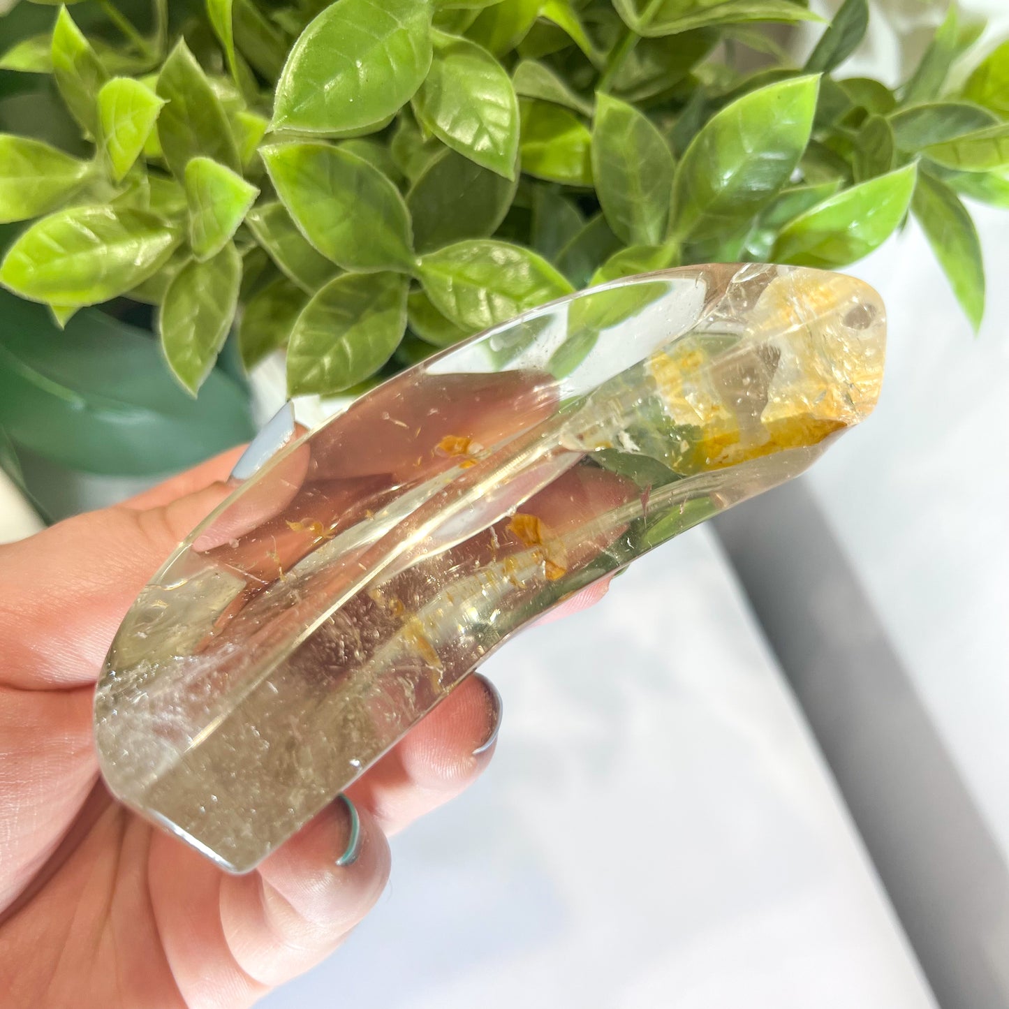Clear Quartz and Golden Healer Moon Bowl