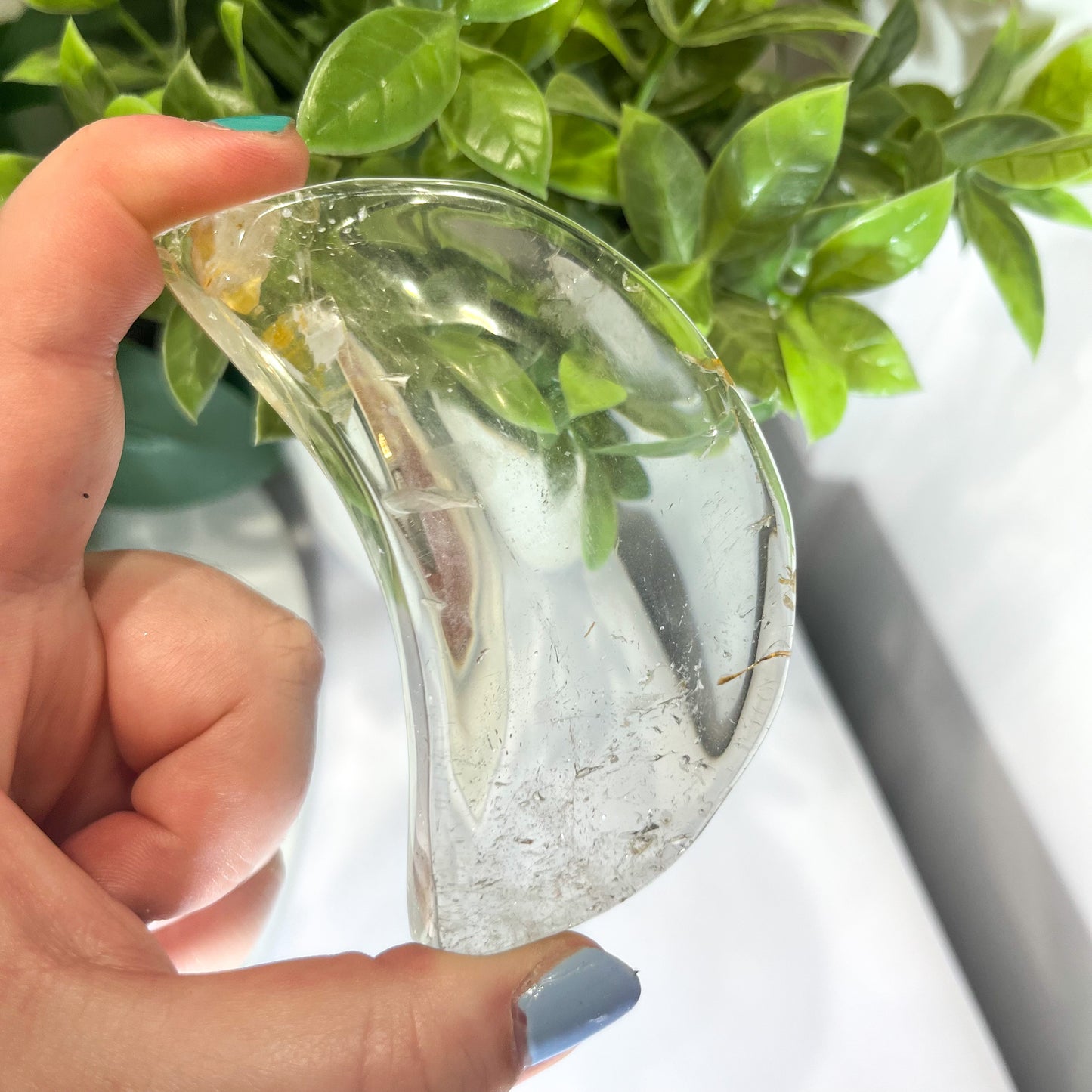 Clear Quartz and Golden Healer Moon Bowl