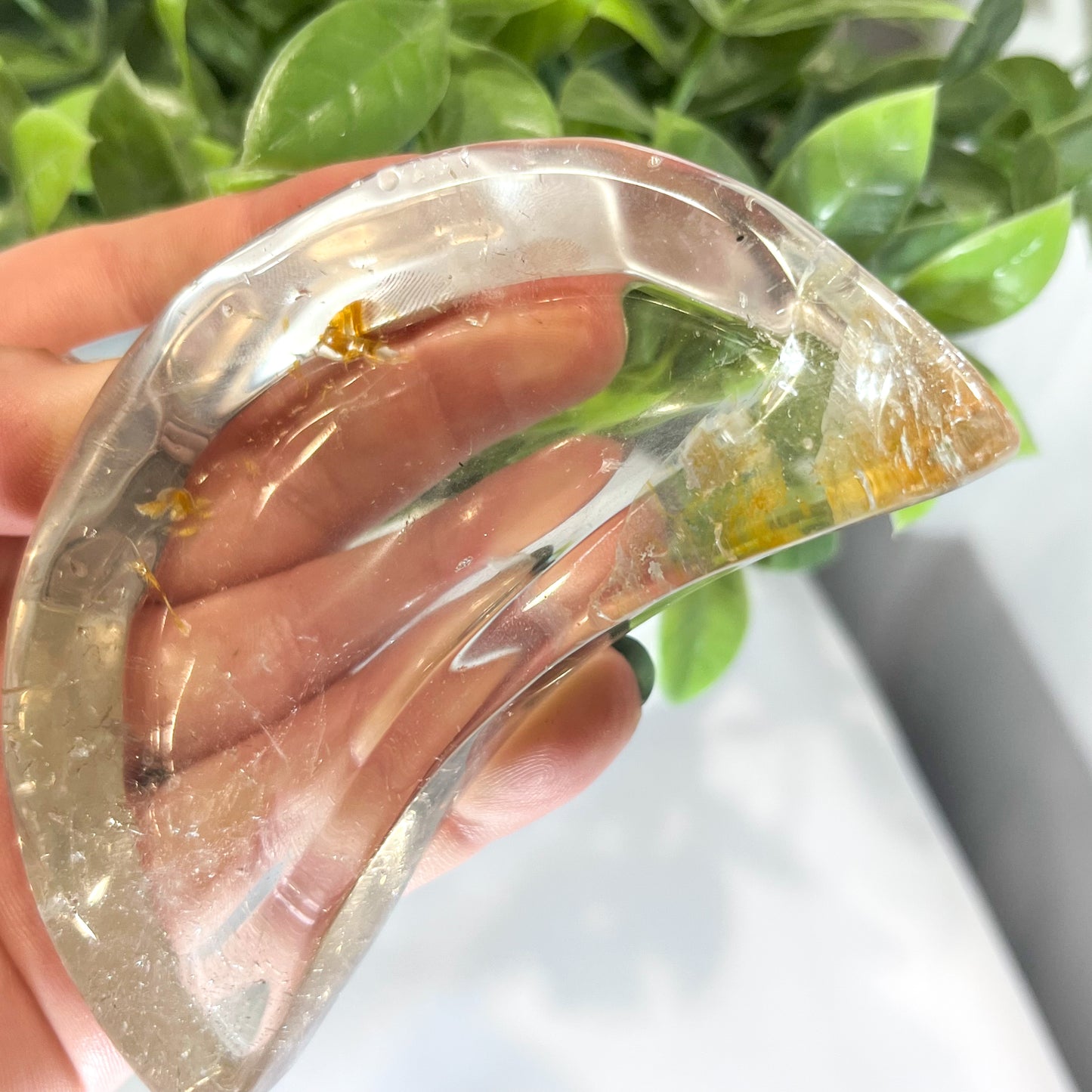 Clear Quartz and Golden Healer Moon Bowl