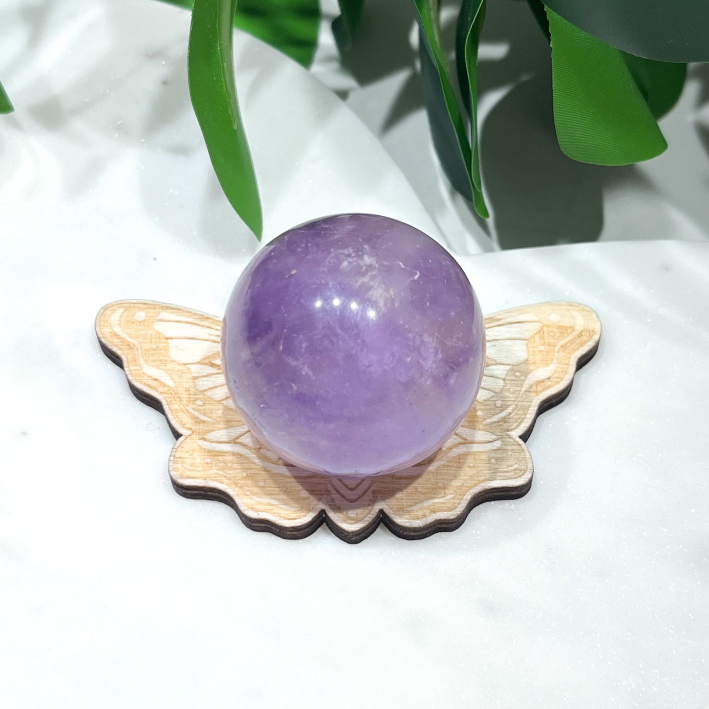 Wooden Moth Sphere Stand