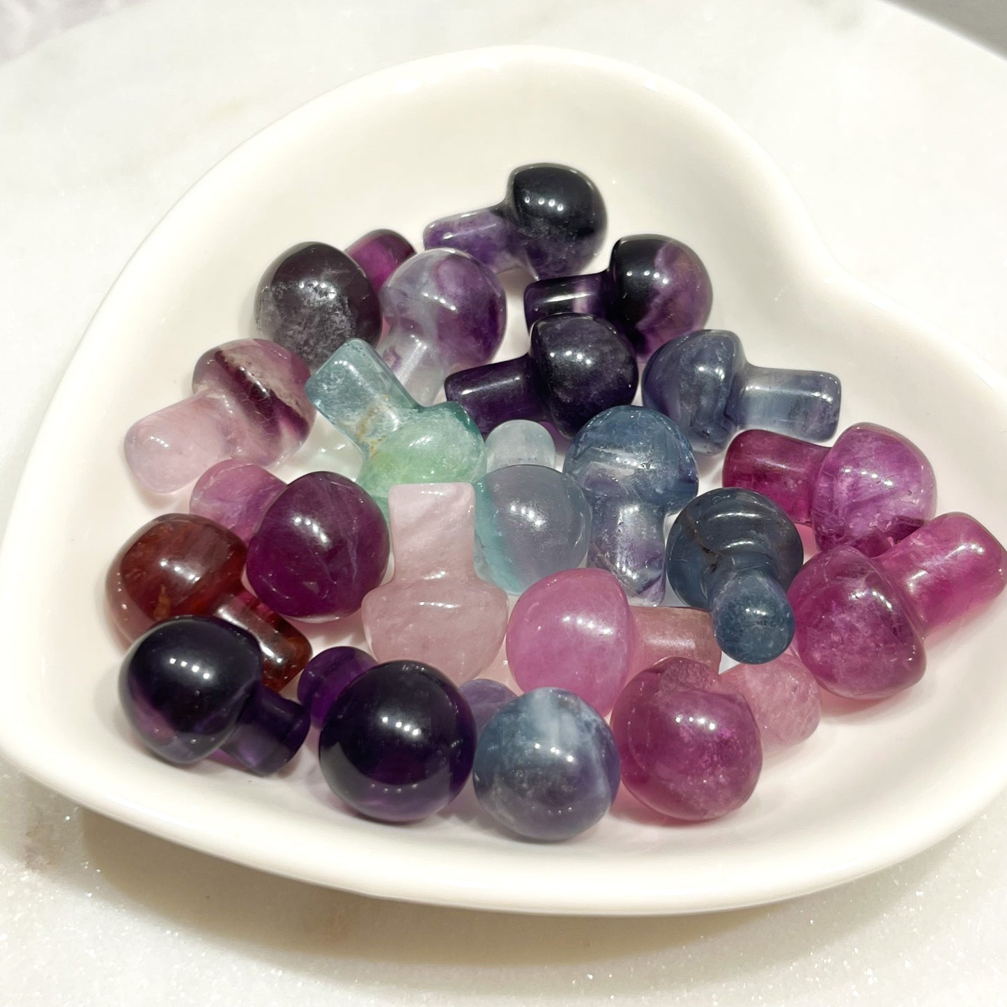 Mini Rainbow Fluorite Mushrooms