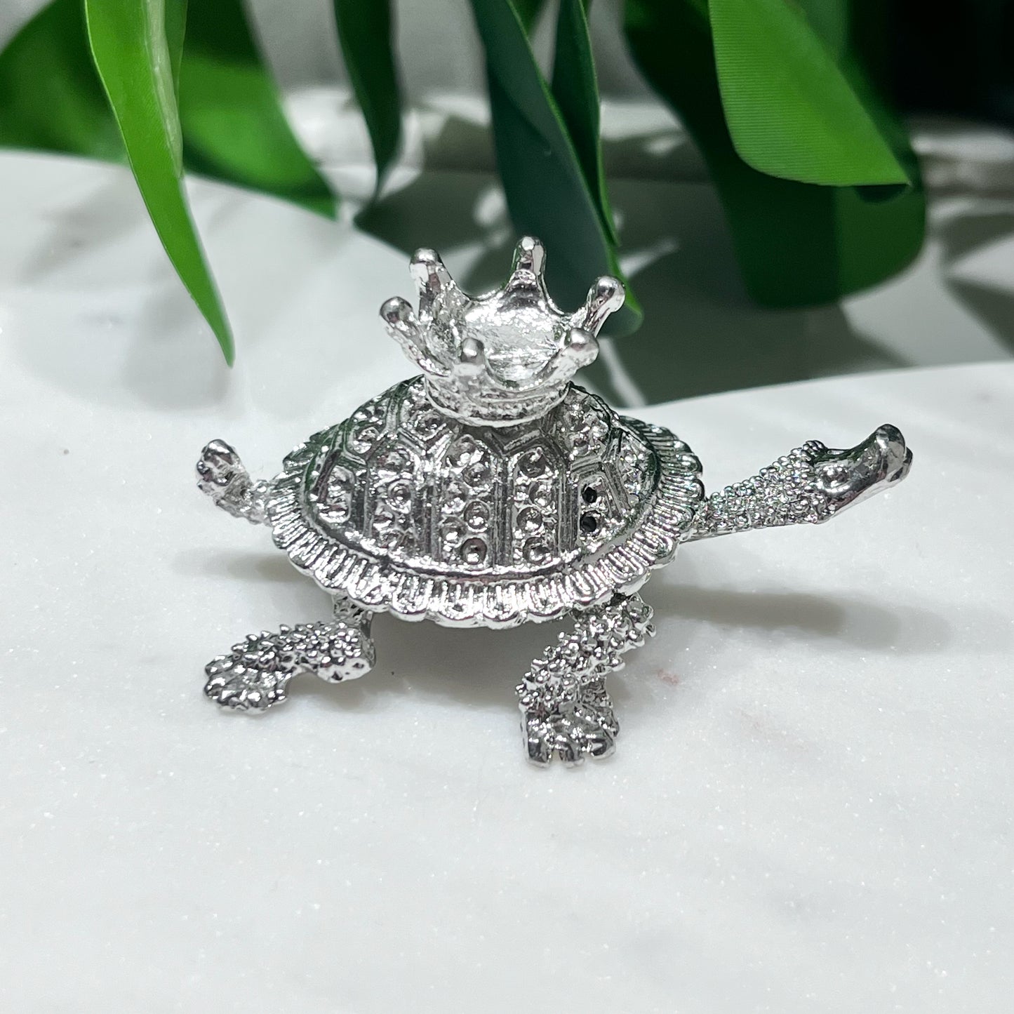 Silver Turtle Sphere Stand/Trinket Pot