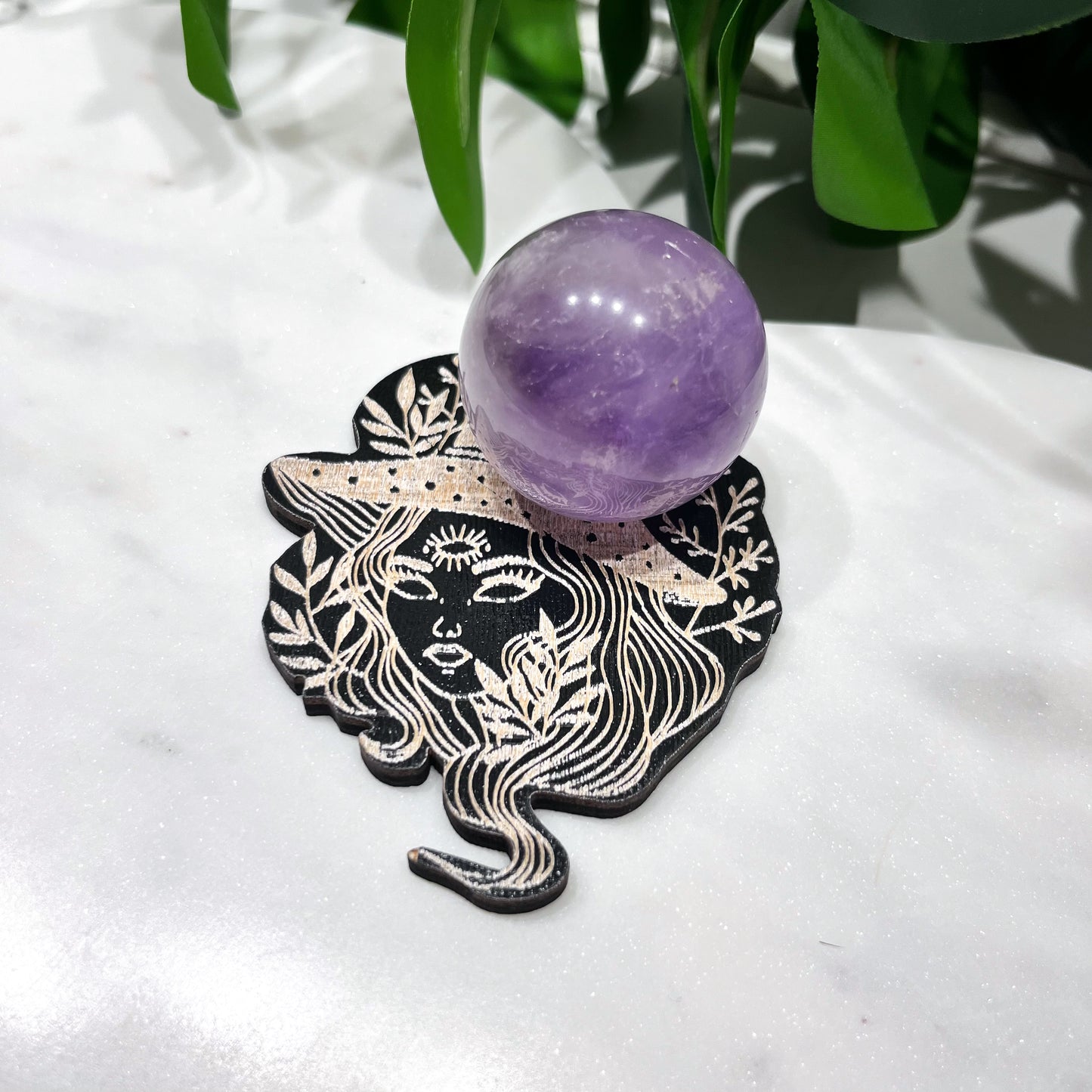 Wooden Witchy Sphere Stand