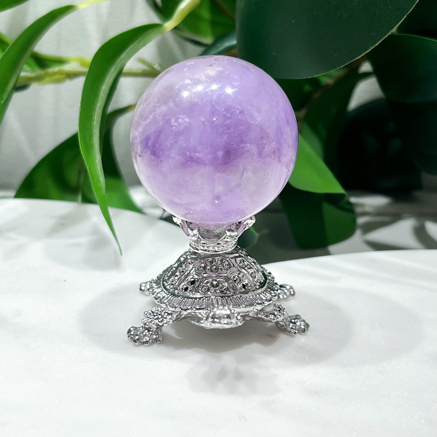 Silver Turtle Sphere Stand/Trinket Pot