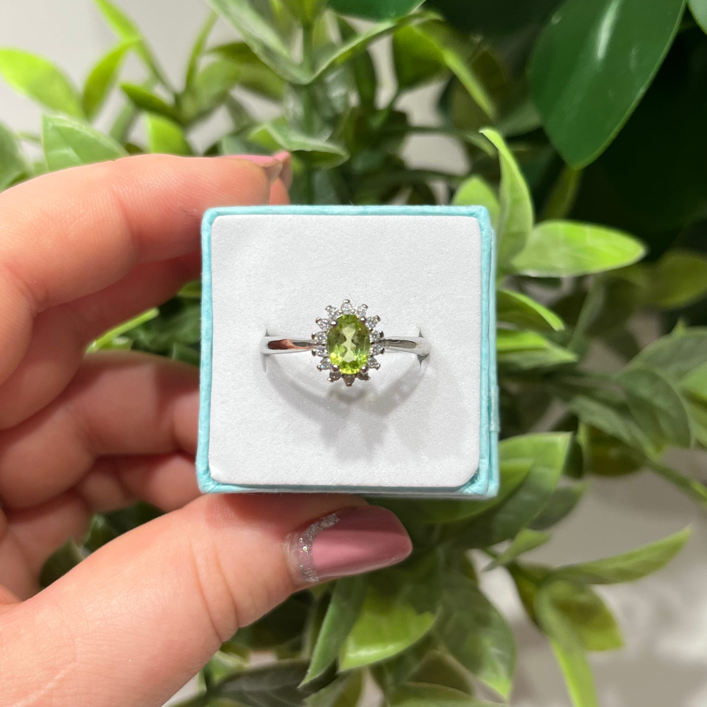 Faceted Peridot Ring