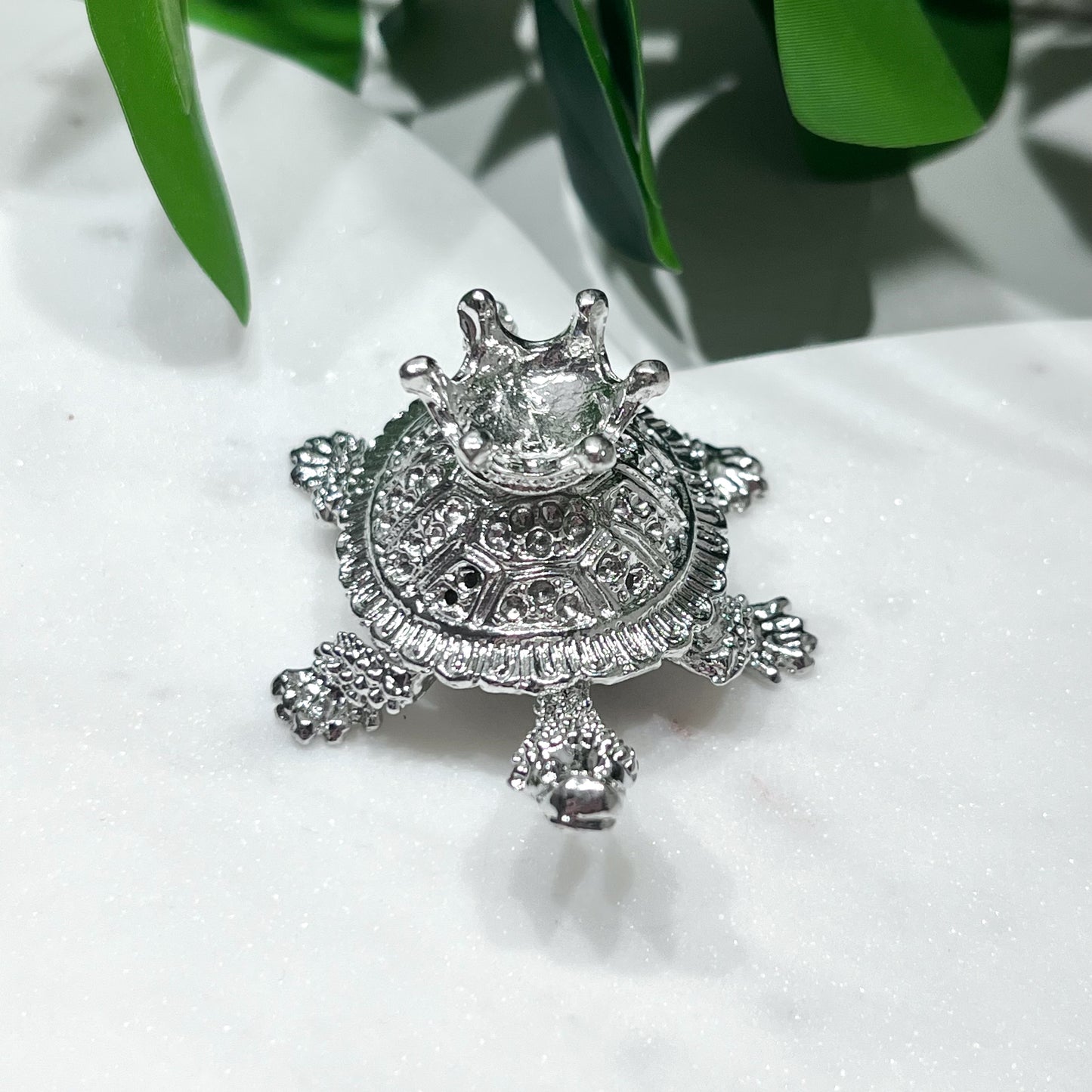 Silver Turtle Sphere Stand/Trinket Pot