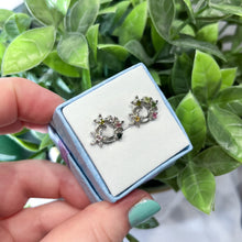Load image into Gallery viewer, Sterling Silver Mixed Tourmaline Flower Studs #2
