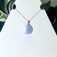 Load image into Gallery viewer, Sterling Silver Blue Lace Agate Moon Necklace #1
