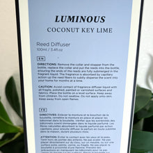Load image into Gallery viewer, INSPIRATION | Coconut Key Lime Reed Diffuser with Clear Quartz
