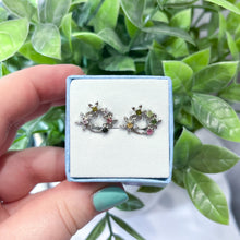 Load image into Gallery viewer, Sterling Silver Mixed Tourmaline Flower Studs #2
