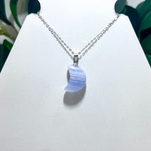 Load image into Gallery viewer, Sterling Silver Blue Lace Agate Moon Necklace #2
