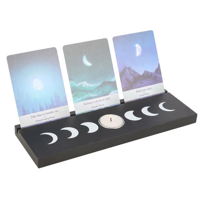 Black Moon Phase Tarot/Oracle Card Stand with Tealight Holder