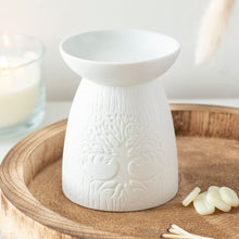 Load image into Gallery viewer, White Ceramic Tree of Life Oil Burner
