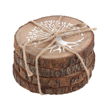 Load image into Gallery viewer, Tree of Life Wood Slice Coaster Set
