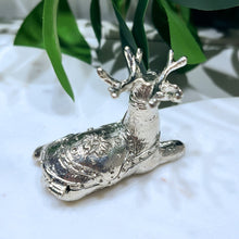 Load image into Gallery viewer, Silver Deer Sphere Stand/Trinket Pot
