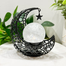 Load image into Gallery viewer, Black Moon Shape Sphere Stand/Tealight Holder
