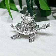 Load image into Gallery viewer, Silver Turtle Sphere Stand/Trinket Pot

