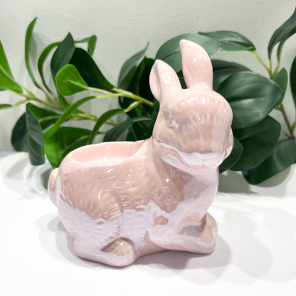 Pink Pearlised Bunny Sphere Stand