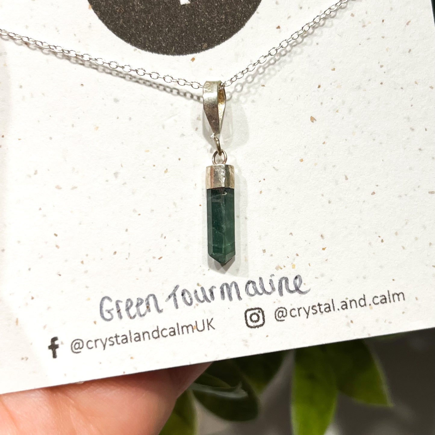 Sterling Silver Green Tourmaline Necklace