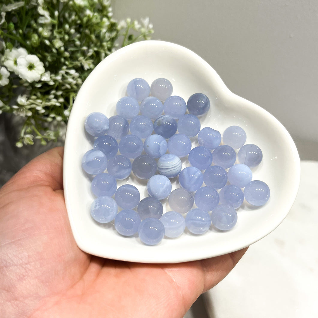 Mini Blue Chalcedony Spheres