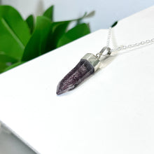 Load image into Gallery viewer, RARE Hematite Quartz Laser Sterling Silver Necklace #5
