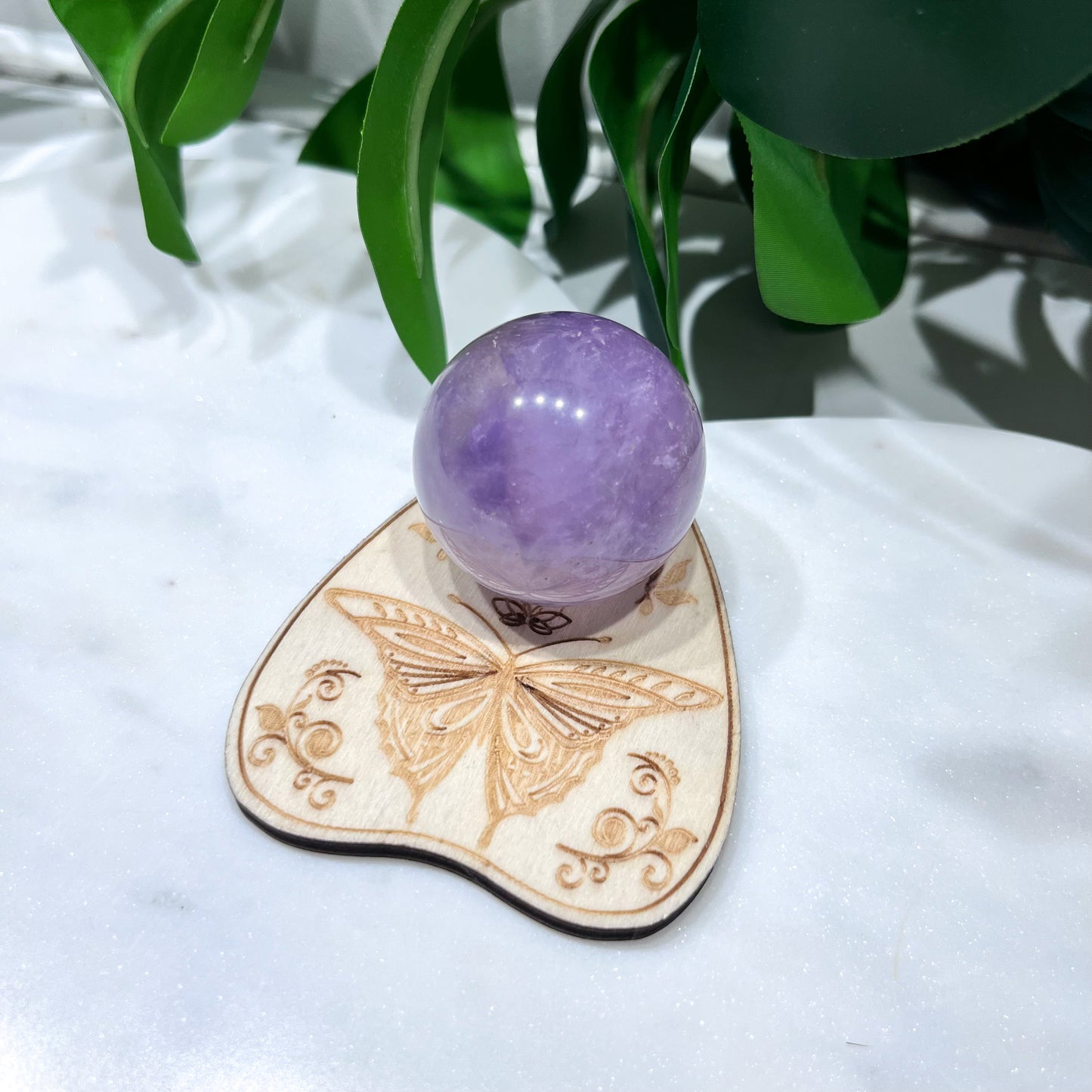 Wooden Butterfly Planchette Sphere Stand