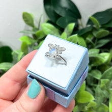 Load image into Gallery viewer, 925 Sterling Silver Rainbow Moonstone Bee Ring
