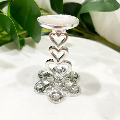 Silver Triple Heart Sphere Stand
