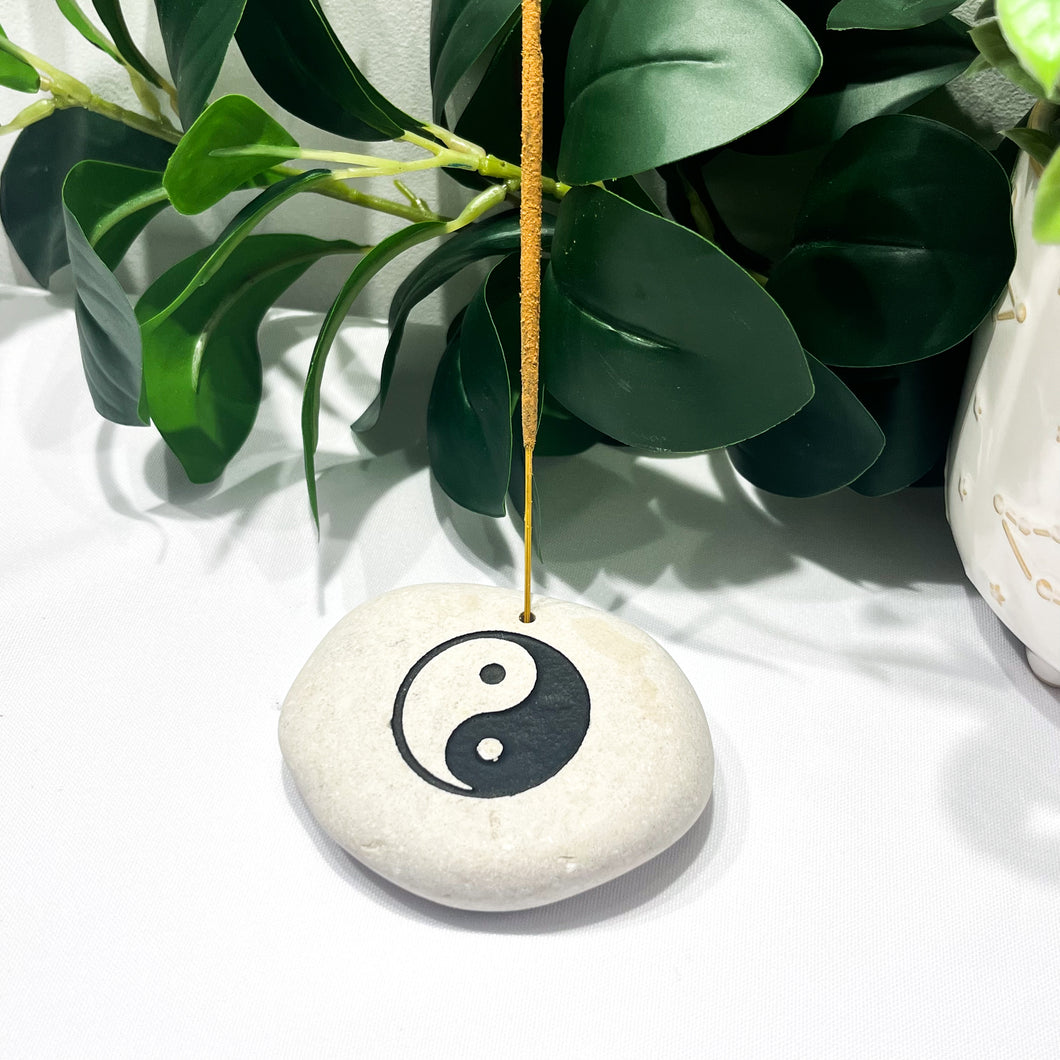 Yin Yang Pebble Incense Holder