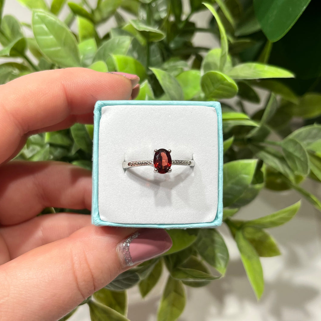 Faceted Garnet Ring