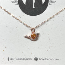 Load image into Gallery viewer, Sterling Silver Rose Gold Plated Bird Necklace
