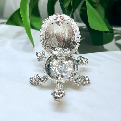 Silver Turtle Sphere Stand/Trinket Pot